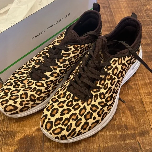 APL Techloom Pro Leopard-print Calf Hair Sneakers 11 - Picture 1 of 7